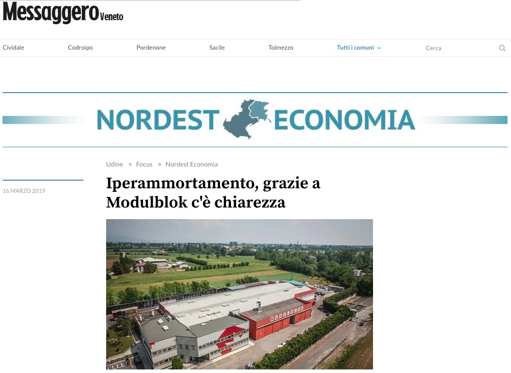 Articolo Modulblok Messaggero Veneto