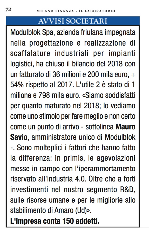 Articolo Modulblok Milano